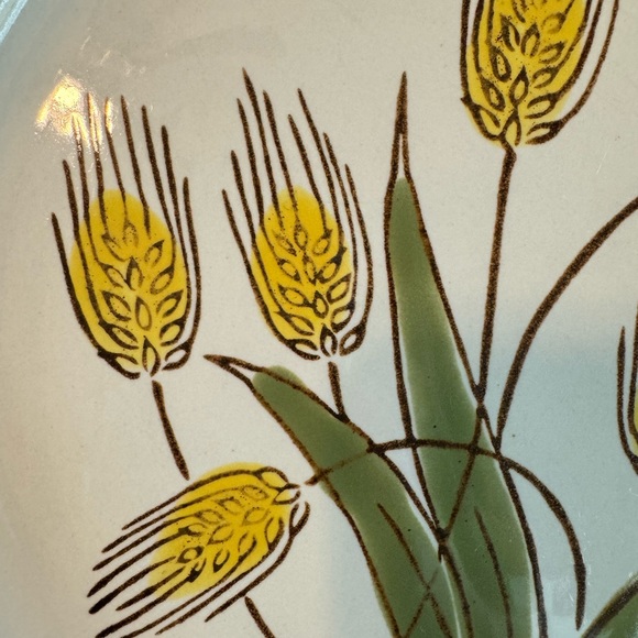 NATIONAL SILVER GOLD WHEAT PLATE STONEWARE JAPAN - Picture 2 of 7